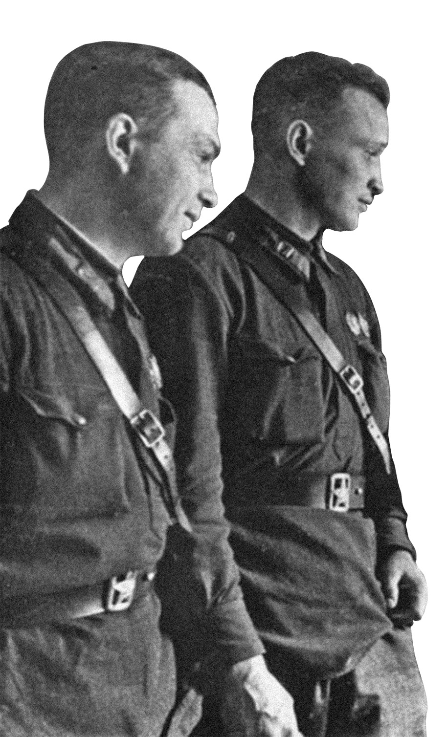 Легендарный партизан и диверсант капитан В.В. Жабо и комиссар полка Л.Ф. Муранов